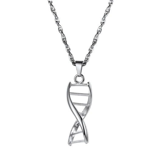 Stainless steel DNA Dainty Pendant Necklaces for Women Men Chemical Molecules Choker Science Jewelry Teacher Gifts meaningful ac