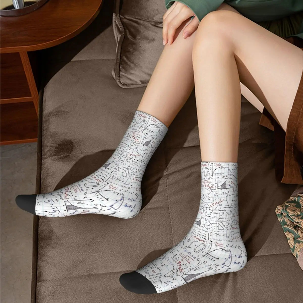 Maths Homework Socks Male Mens Women Spring Stockings Printed