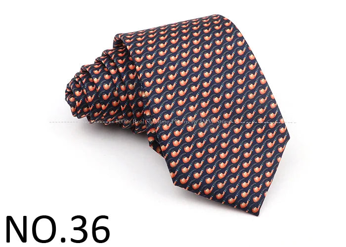 New Men's Soft Silk Tie Creative Graffiti Chemistry Physical  Animal Necktie Daily Wear Cravat Wedding Business Party Gift