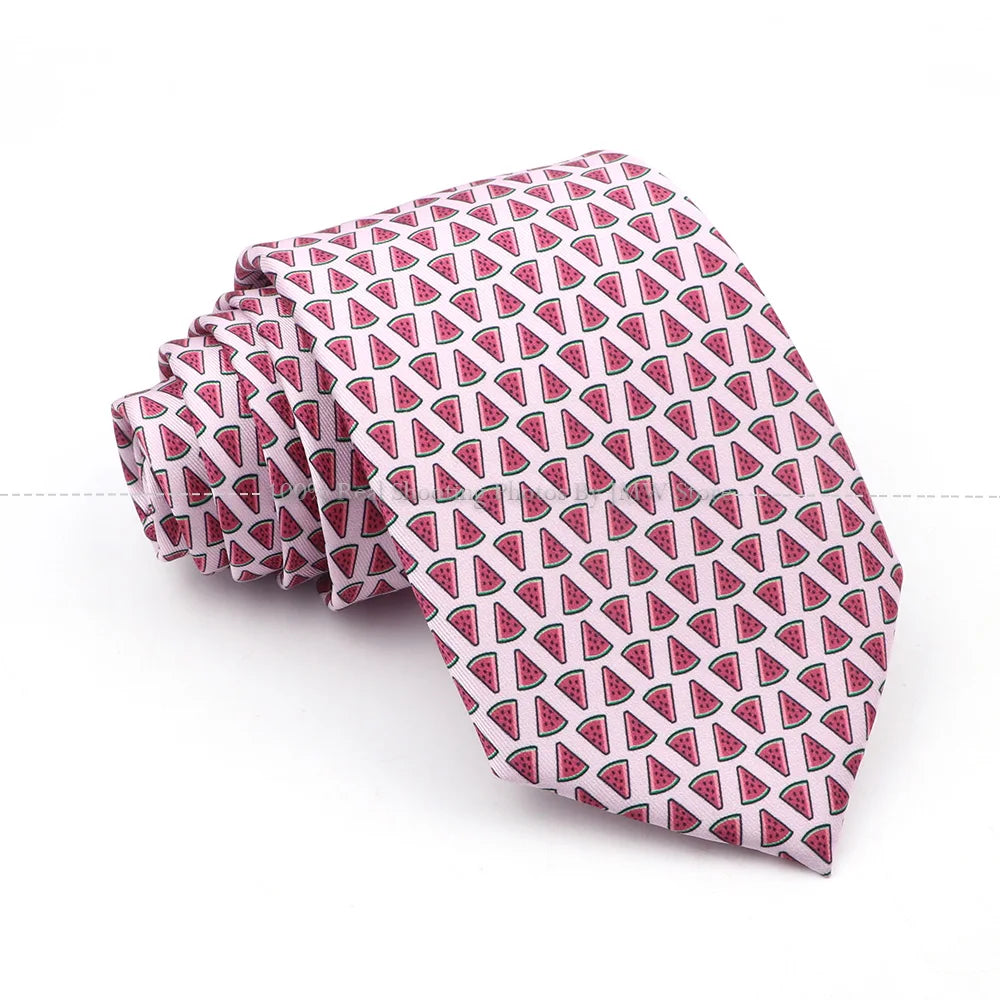 New Men's Soft Silk Tie Creative Graffiti Chemistry Physical  Animal Necktie Daily Wear Cravat Wedding Business Party Gift