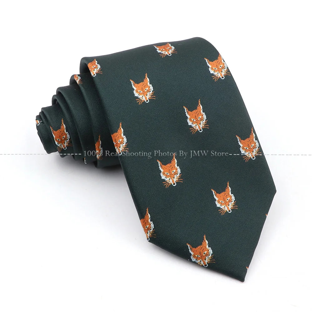 New Men's Soft Silk Tie Creative Graffiti Chemistry Physical  Animal Necktie Daily Wear Cravat Wedding Business Party Gift