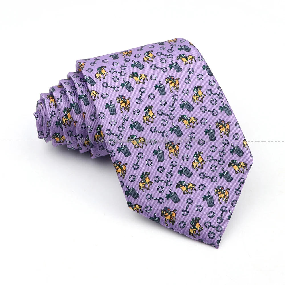 New Men's Soft Silk Tie Creative Graffiti Chemistry Physical  Animal Necktie Daily Wear Cravat Wedding Business Party Gift