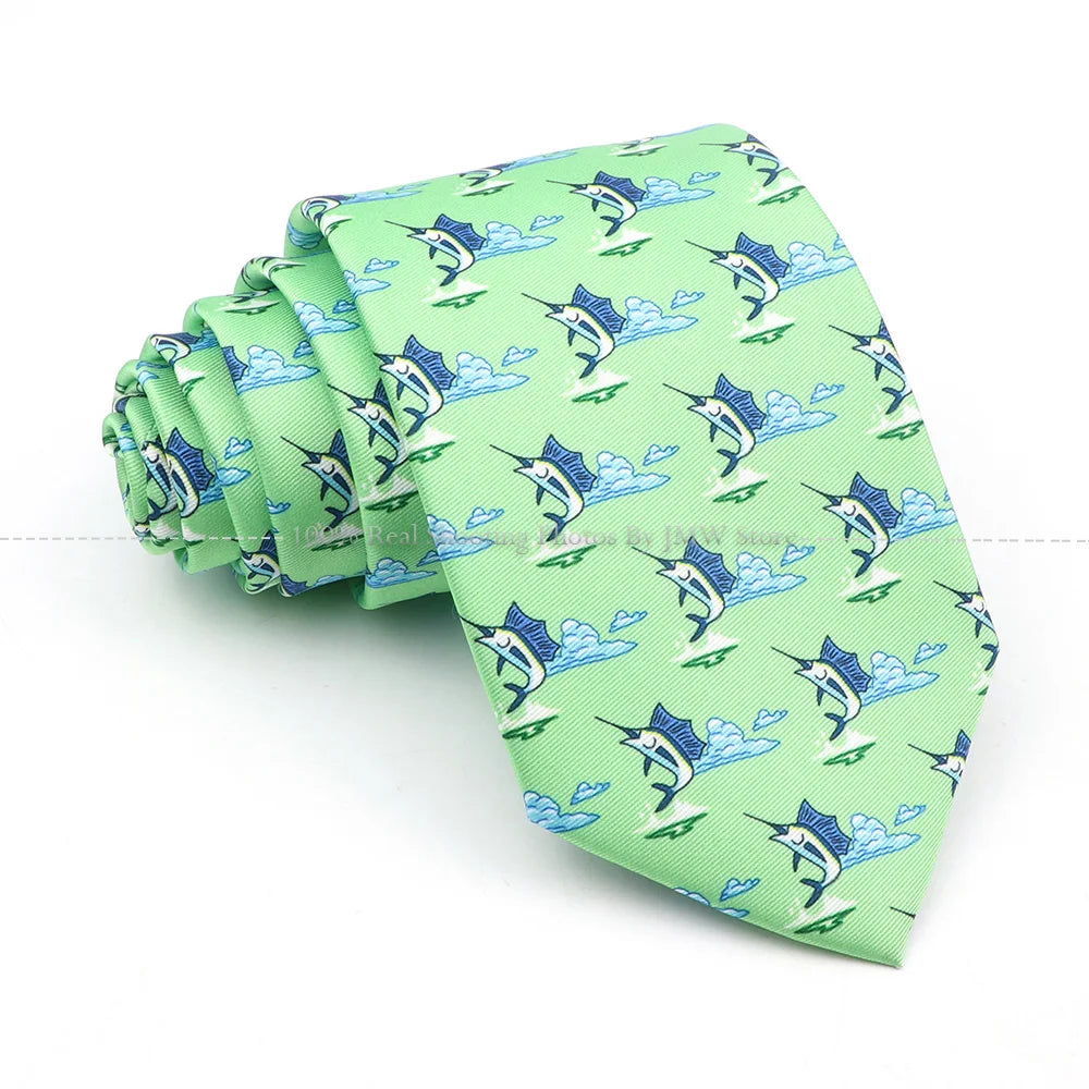 New Men's Soft Silk Tie Creative Graffiti Chemistry Physical  Animal Necktie Daily Wear Cravat Wedding Business Party Gift