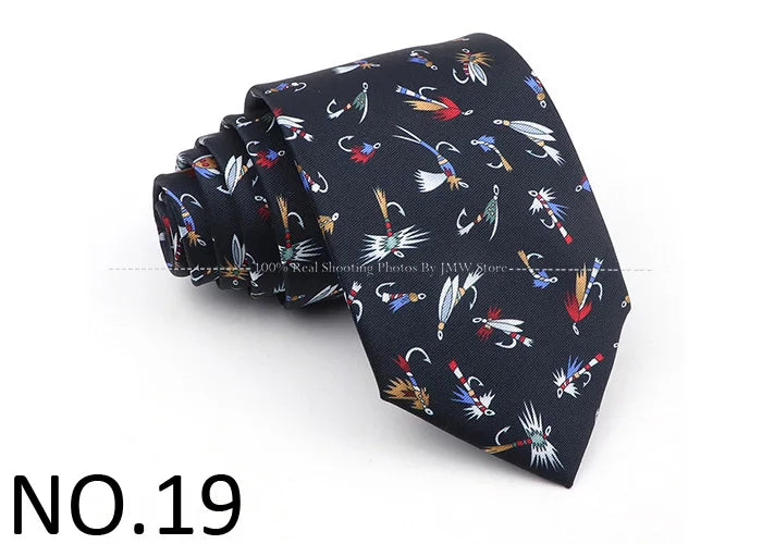 New Men's Soft Silk Tie Creative Graffiti Chemistry Physical  Animal Necktie Daily Wear Cravat Wedding Business Party Gift